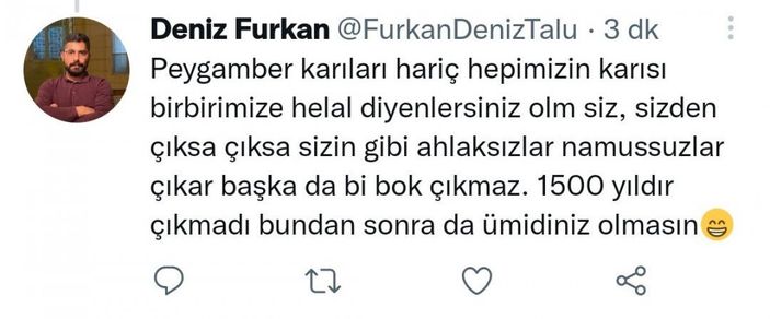 Dini değerlere hakaret eden Deniz Furkan Talu tutuklandı