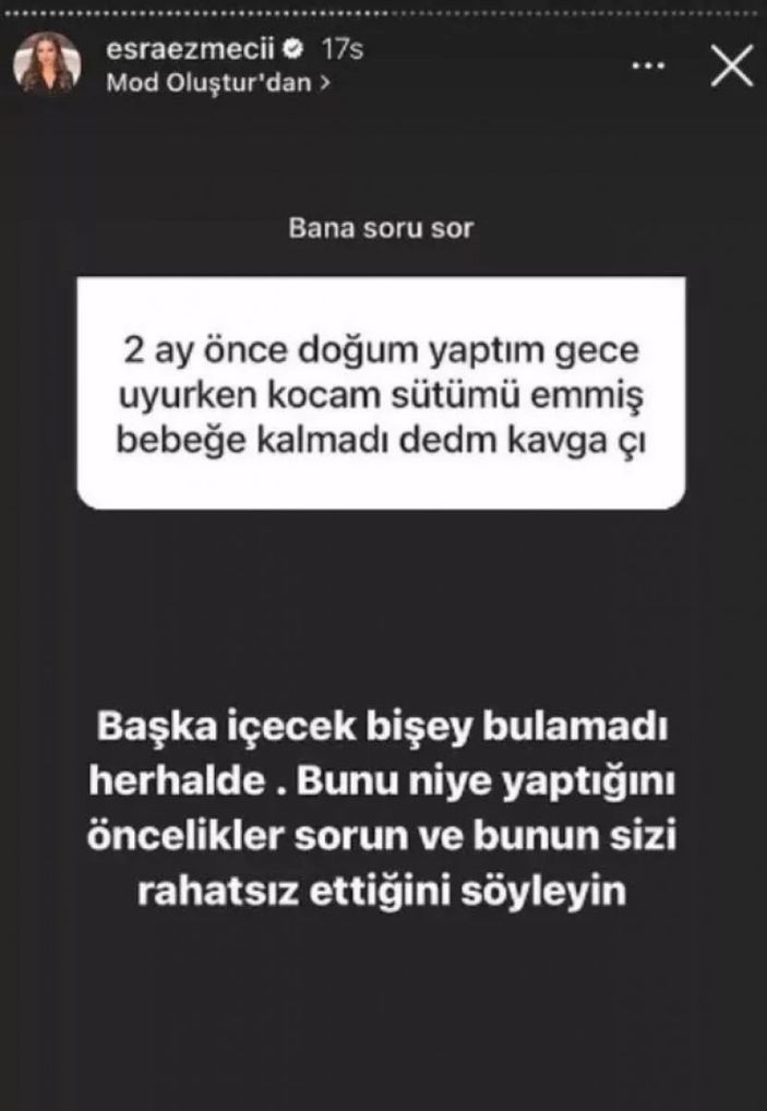 Psikolog Esra Ezmeci'ye gelen itiraf pes dedirtti! 'Kocam sütümü emmiş'