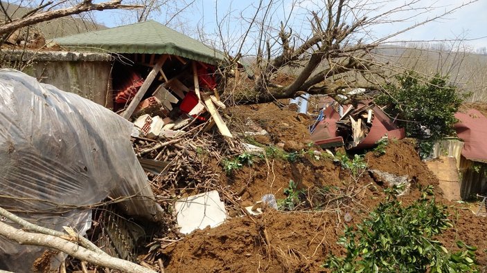 Ordu’da heyelan: Hayvanlar telef oldu, 3 ev ve 1 ahır yıkıldı