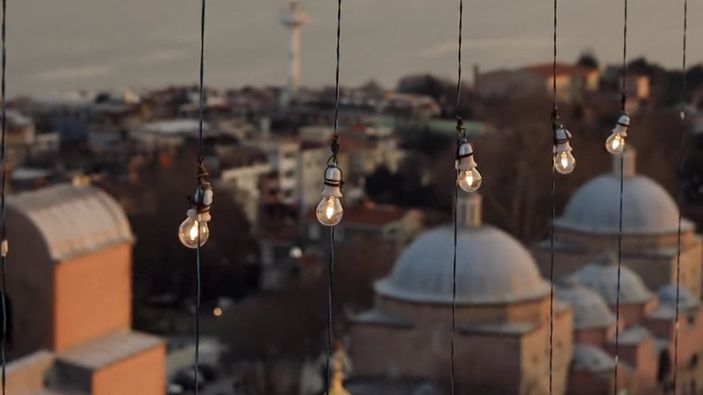 Ayasofya'da mahya hazırlığı