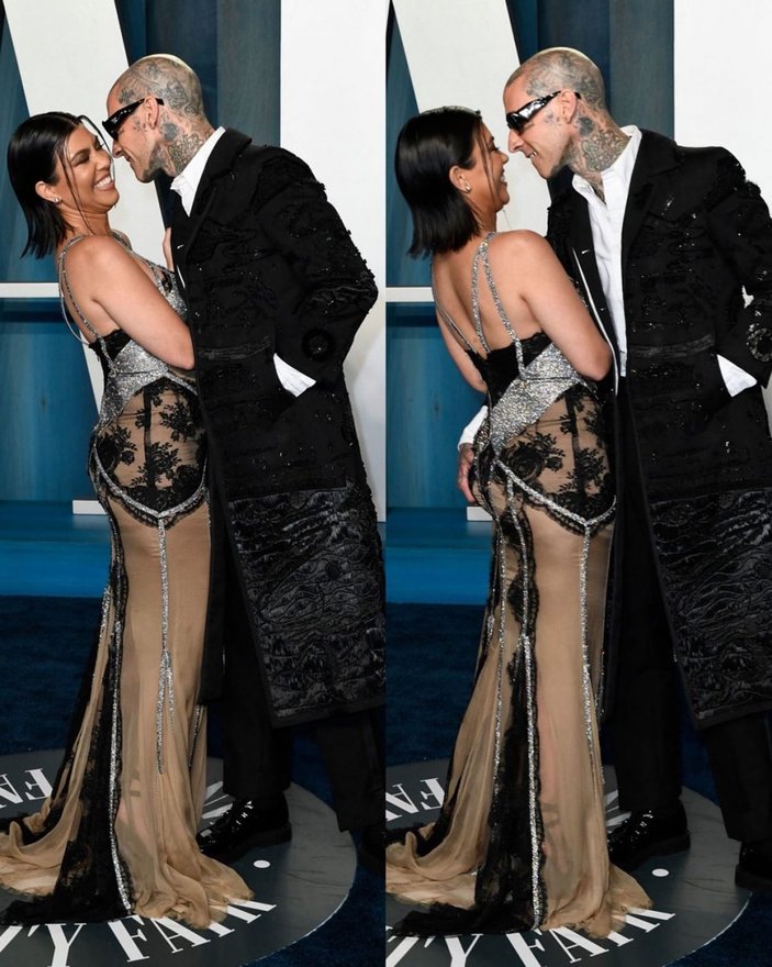 Kourtney Kardashian - Travis Barker öpüşmesi Oscar'a damga vurdu