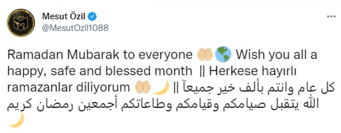 Mesut Özil'den Ramazan mesajı