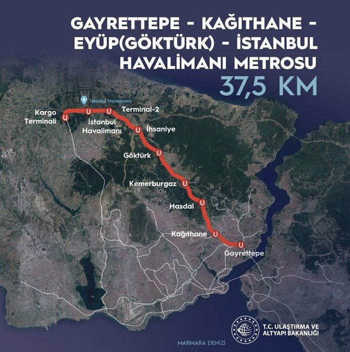 Gayrettepe-İstanbul Havalimanı metro hattında yüzde 98 ilerleme kaydedildi