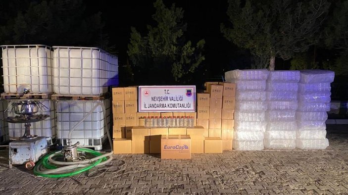 Nevşehir’de 2 bin 842 litre etil alkol ele geçirildi