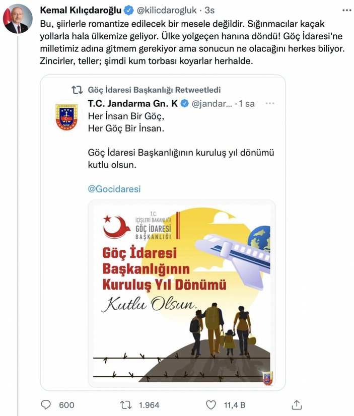 Kemal Kılıçdaroğlu: Milletimiz adına Göç İdaresi'ne gitmeliyim