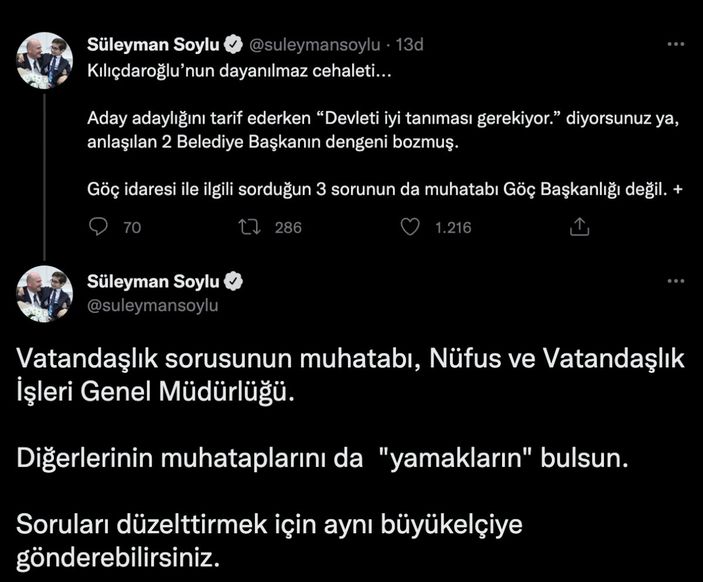 Süleyman Soylu Kemal Kılıçdaroğlu'nu yerin dibine soktu