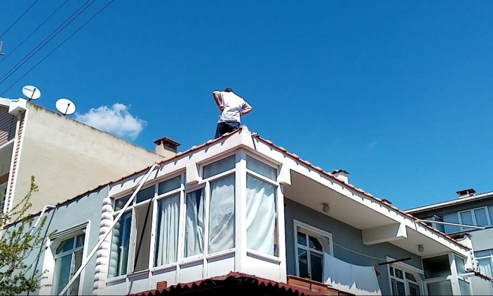 Tekirdağ'da eşini dinlemeyen adam, çıktığı çatıdan düştü