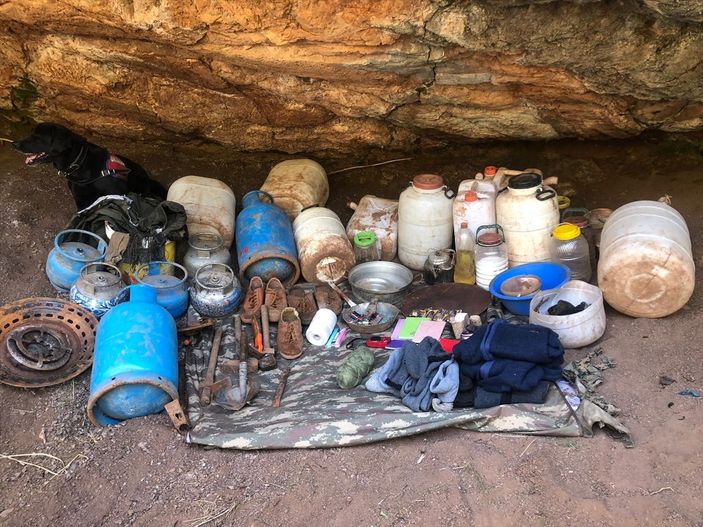 Adıyaman'da PKK'ya ait yaşam malzemeleri ele geçirildi