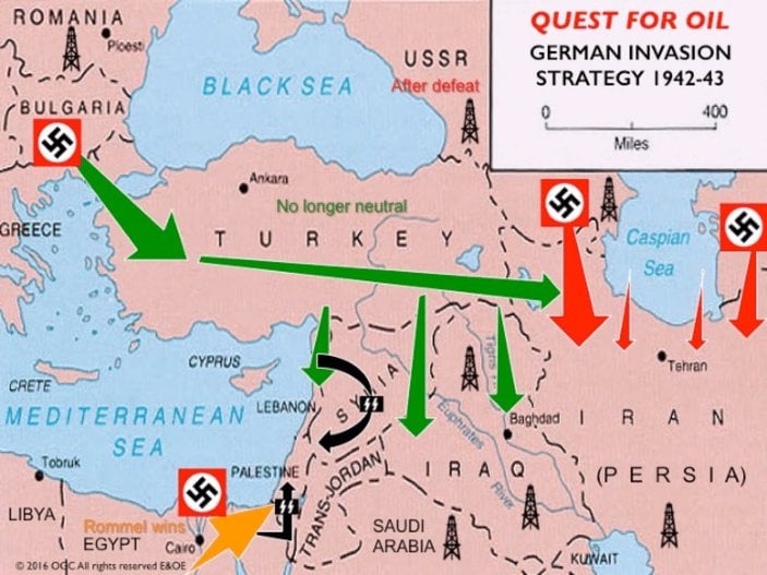 Almanya'nın 2. Dünya Savaşı'nda Türkiye'yi de içine alan Orta Doğu'yu işgal planı