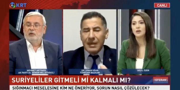 KRT TV'de Mehmet Metiner ve Sinan Oğan tartışması