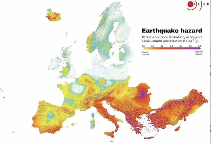 Avrupa’nın deprem haritası yayımlandı: İstanbul ve İzmir de var