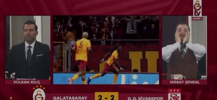 Ahmet Oğuz'un attığı gol sonrası GS TV stüdyosu yıkıldı