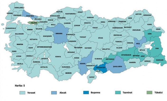 Adalet Bakanlığı'ndan Türkiye'nin 'Dava Atlası'