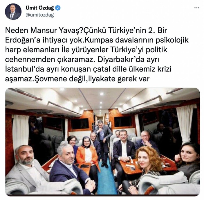 Ümit Özdağ'dan Ekrem İmamoğlu'na salvolar