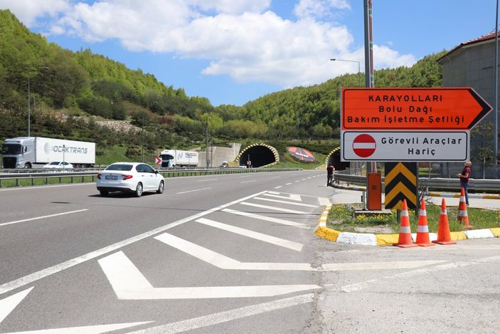 i Bolu Dağı Tüneli'nin İstanbul yönü trafiğe kapalı olacak