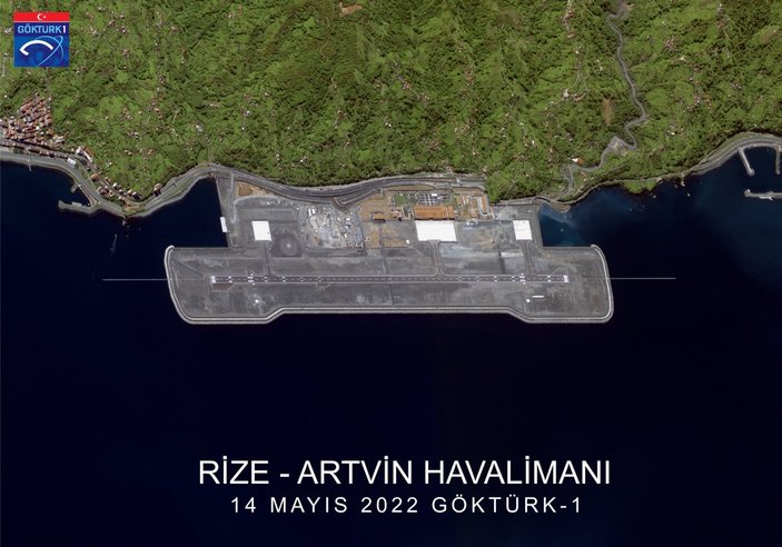 Rize-Artvin Havalimanı Göktürk-1 uydusundan görüntülendi