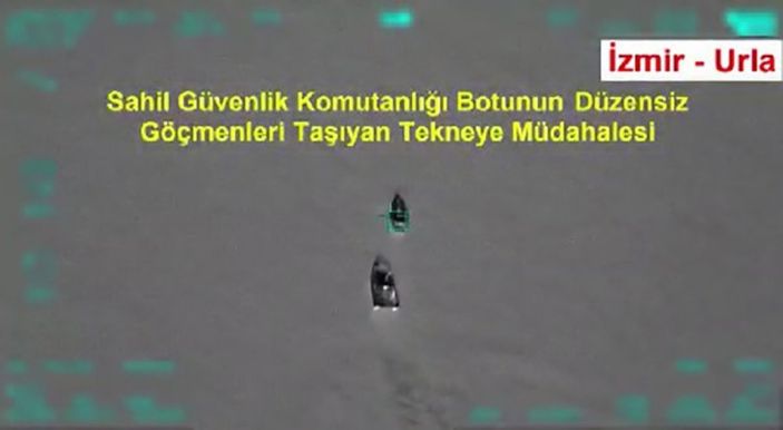 i İzmir'de kucağındaki bebekle Sahil Güvenlik tarafından kurtarıldı