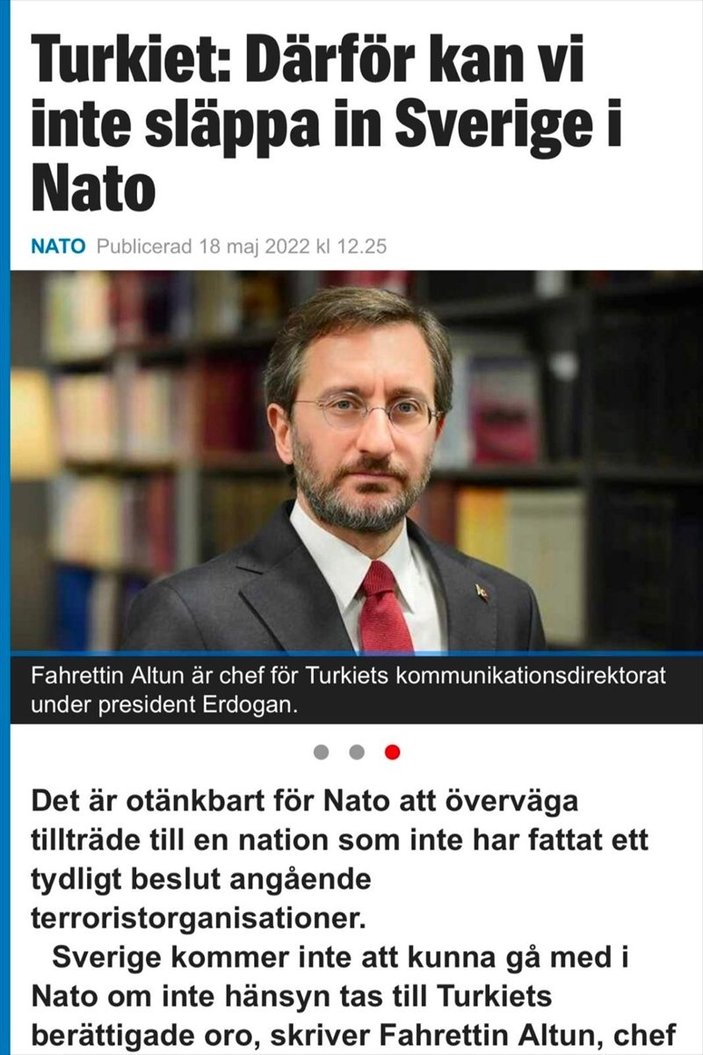 Fahrettin Altun, NATO üyeliği hakkında İsveç gazetesine konuştu