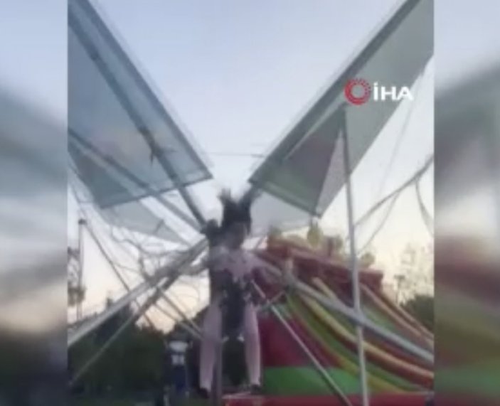 Büyükçekmece'de zıpladığı trambolinin halatı koptu