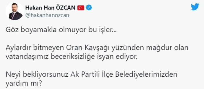 Hakan Han Özcan'dan Mansur Yavaş'a kavşak tepkisi