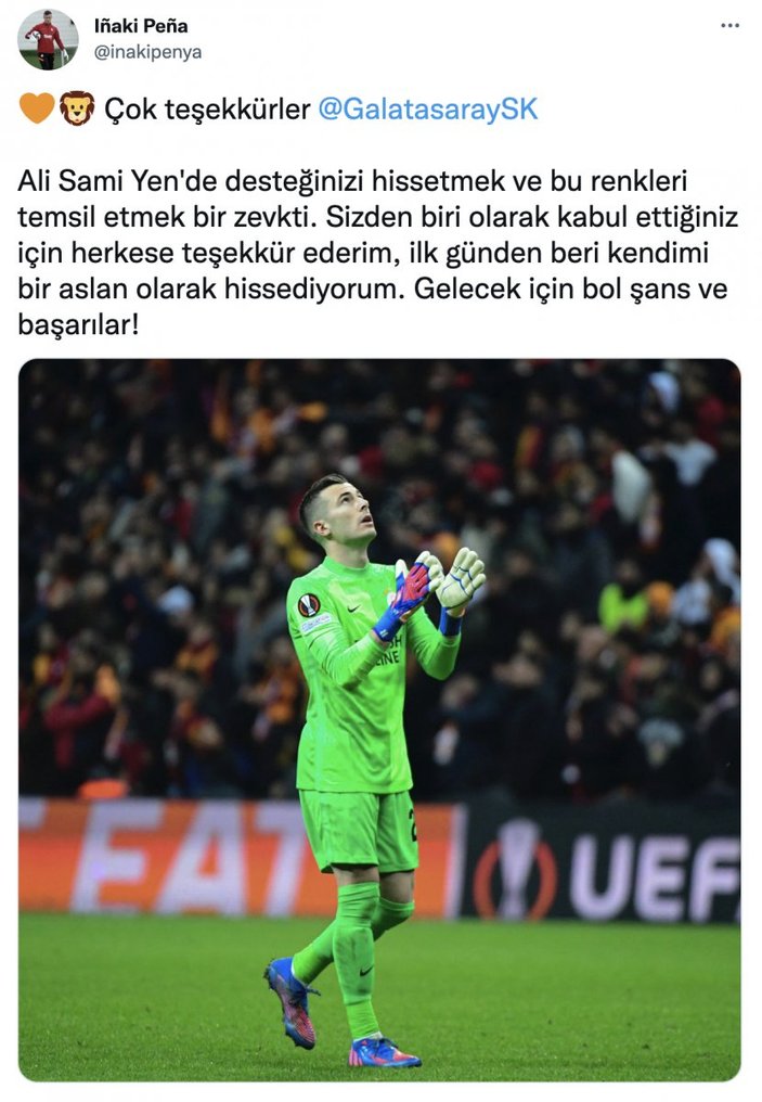 Pena, Galatasaray'a veda etti