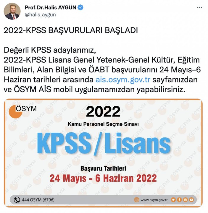 2022 KPSS başvuruları başladı