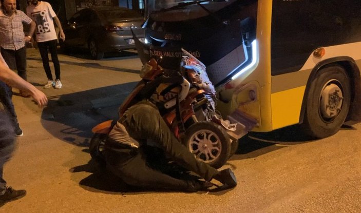 Bursa'da halk otobüsü engelli bisiklet sürücüsüne çarptı