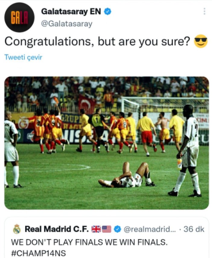 Galatasaray'dan Real Madrid'e Süper Kupa göndermesi