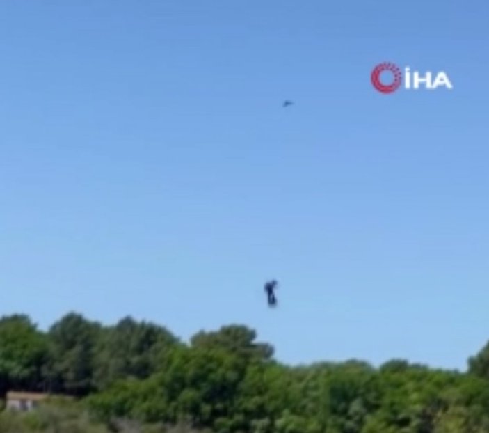 Fransa’da ‘uçan adam’ 15 metre yüksekten göle çakıldı