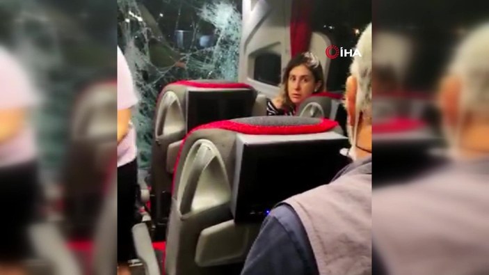 Kocaeli'de otobüsteki yolcular dehşeti yaşadı
