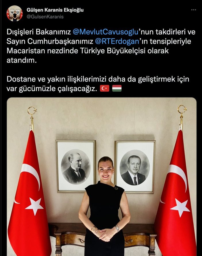 Macaristan Büyükelçiliğine Gülşen Karanis Ekşioğlu atandı
