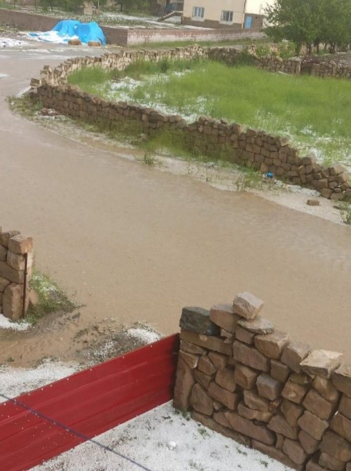 Niğde'de dolu yağışı sonrası tarım arazileri zarar gördü
