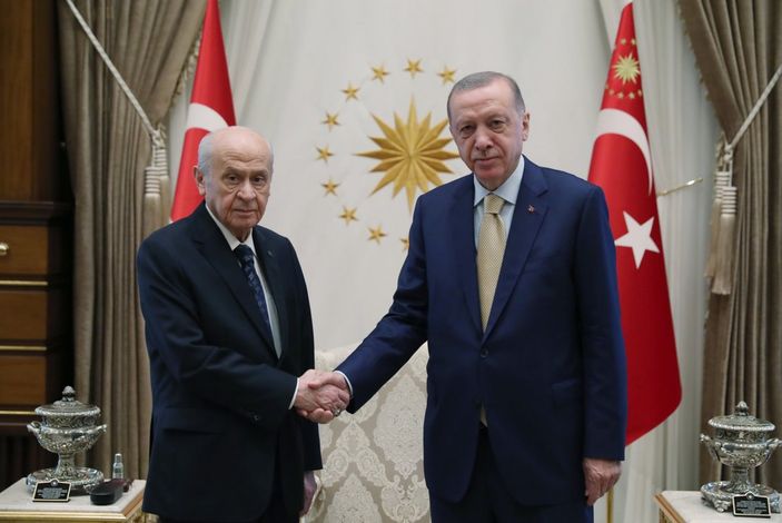 a Cumhurbaşkanı Erdoğan-Devlet Bahçeli görüşmesi