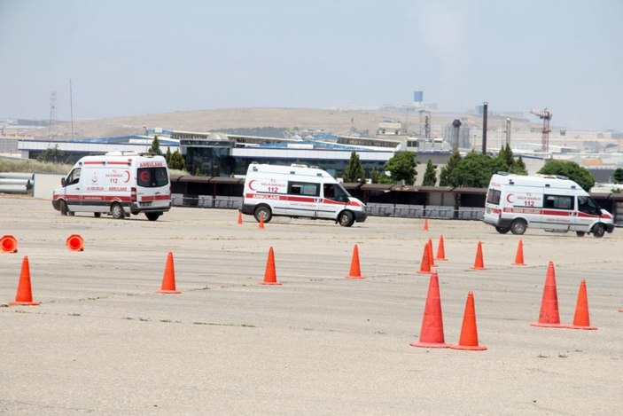 Gaziantep'te ambulans şoförlerinin eğitim görüntüleri