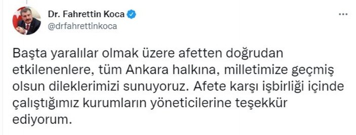 Fahrettin Koca'dan Ankara'daki sele ilişkin açıklama