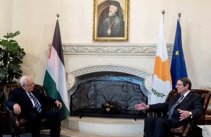 Mahmud Abbas ile Nikos Anastasiadis görüştü