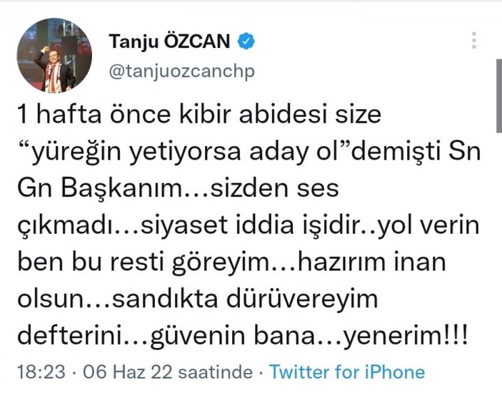 CHP, Tanju Özcan'ı kesin ihraç istemiyle disipline sevk etti