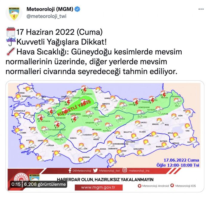 AFAD'dan Ankara dahil 6 şehre sel uyarısı