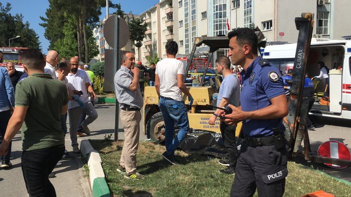 d Samsun'da forkliftin ezdiği anne öldü, oğlu yaralandı