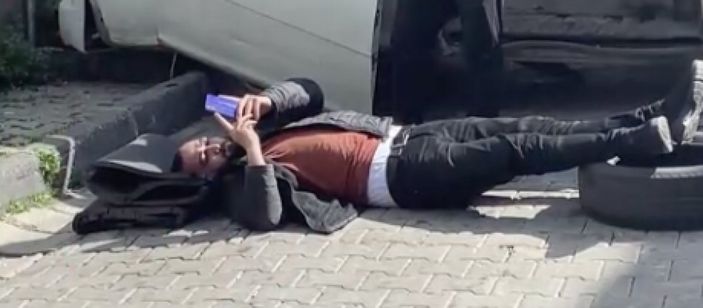 i Kağıthane'deki yokuştan minibüsüyle inen sürücü zikzak çizdi