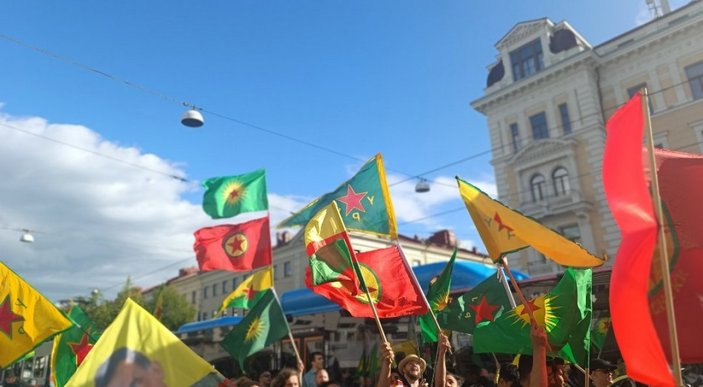 İsveç'te terör örgütü PKK/YPG yandaşlarından Türkiye karşıtı eylem