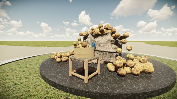 Çorum'da Çevreyolu Binevler Kavşağına ay yıldız totemi