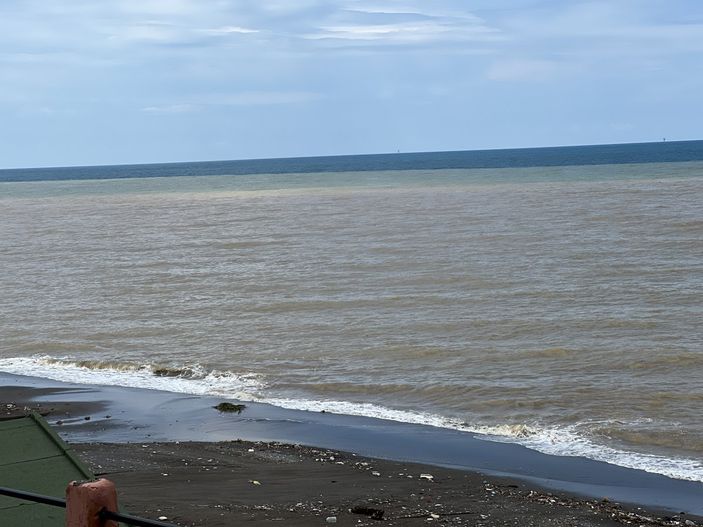 Düzce'deki yağış Karadeniz'in rengini kahverengiye çevirdi