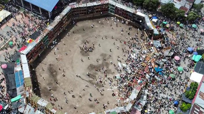 Kolombiya'da boğa güreşi festivalinde facia: Tribün çöktü