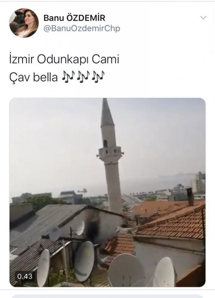 İzmir’deki camilerden yapılan korsan yayını paylaşan CHP’liye beraat