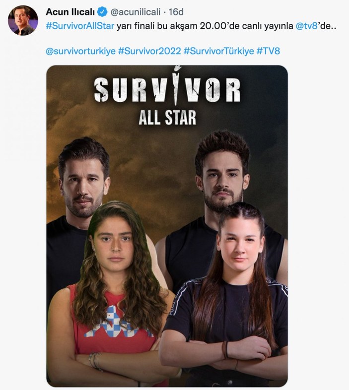 Survivor All Star 2022 yarı finali ne zaman? Acun Ilıcalı açıkladı..