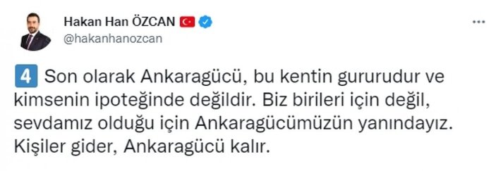 Hakan Han Özcan, Ankaragücü kongresinde yaşananları kınadı