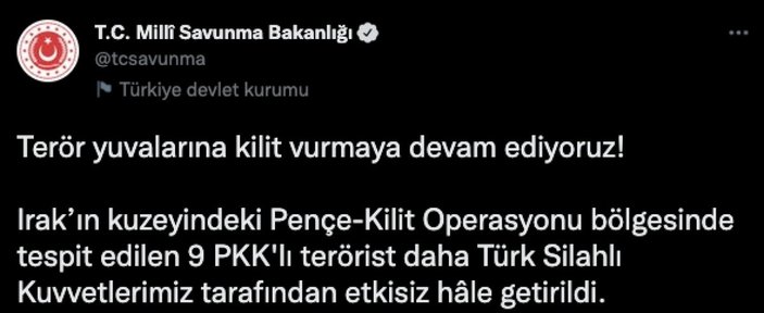 TSK'dan PKK'ya ağır darbe: 9 terörist leş edildi