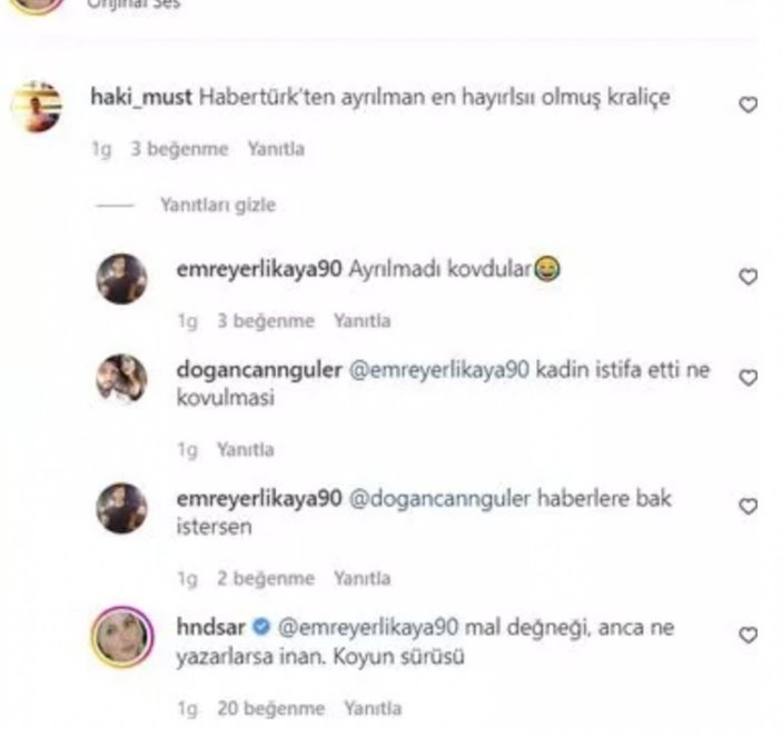 Hande Sarıoğlu takipçisine öfke kustu...'Kovuldun'