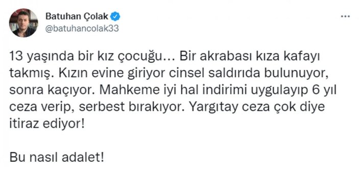 Bakırköy'de avukatı taciz eden Batuhan Çolak'a iyi hal indirimi